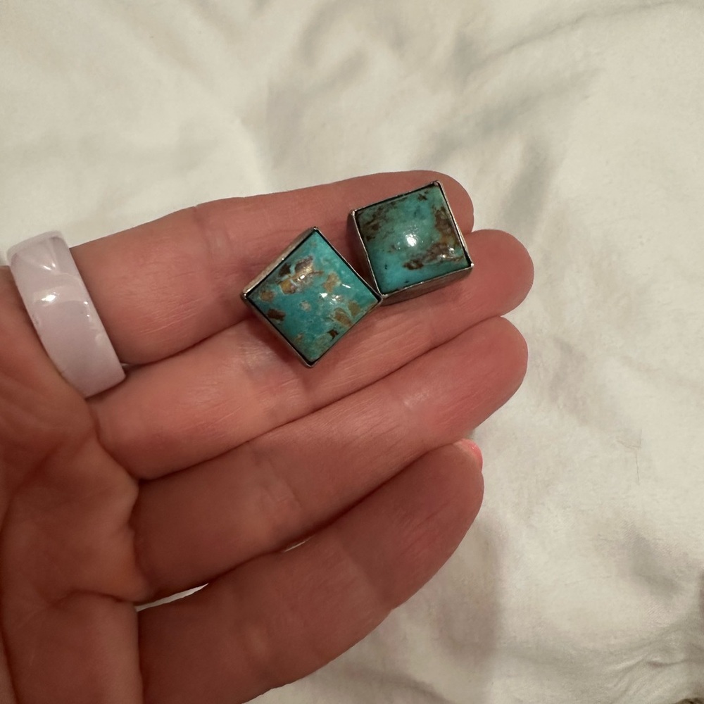Turquoise Square Stud Earrings